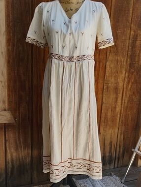 Lottie Cream Embroidered Boho Maxi Dress